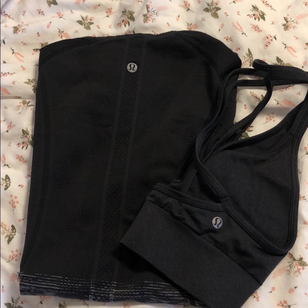 Lululemon sports bra & long sleeve